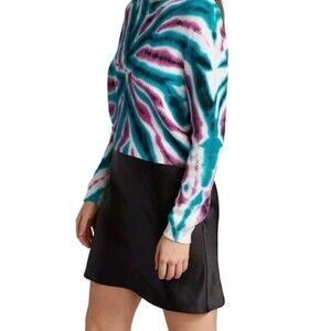 DH NEW YORK Gemma Tie Dye Combo Slip Dress Black Sweater Dress, Medium NEW